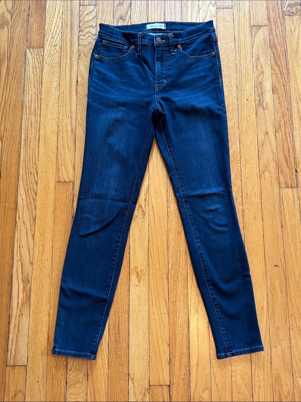 Madewell 9” High Rise Skinny dark blue jeans size 27